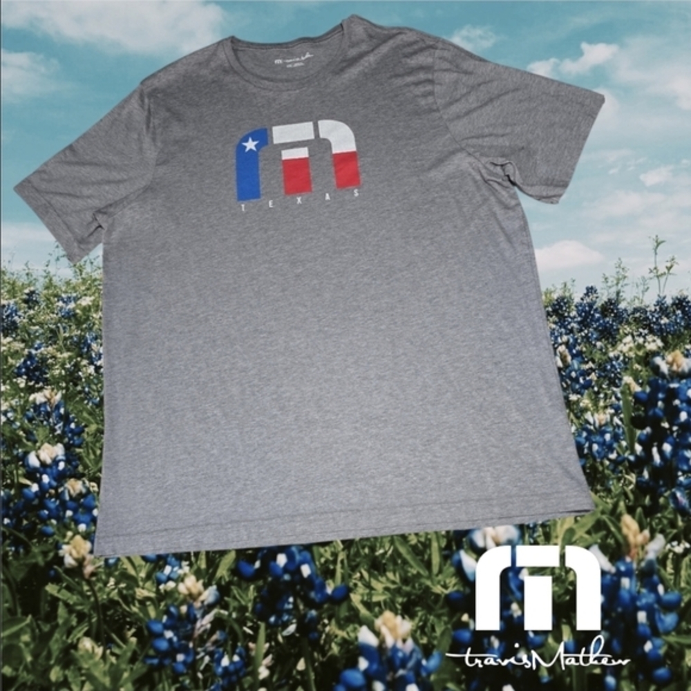 Travis Mathew‎ Texas Logo Graphic Tee Heathered Grey XXL